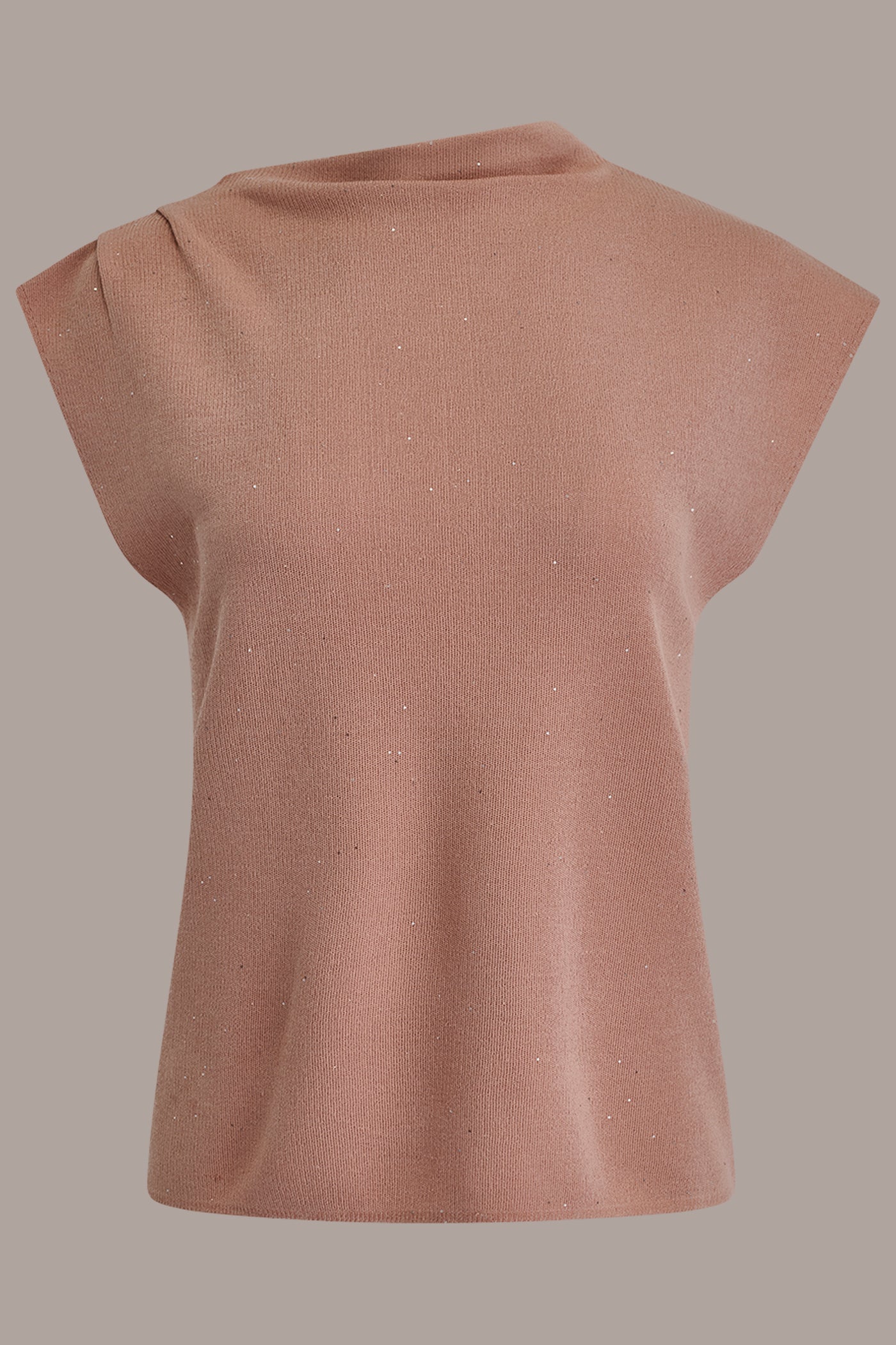 Donna Karan | SEQUIN ASYMMETRIC FUNNEL NECK SWEATER