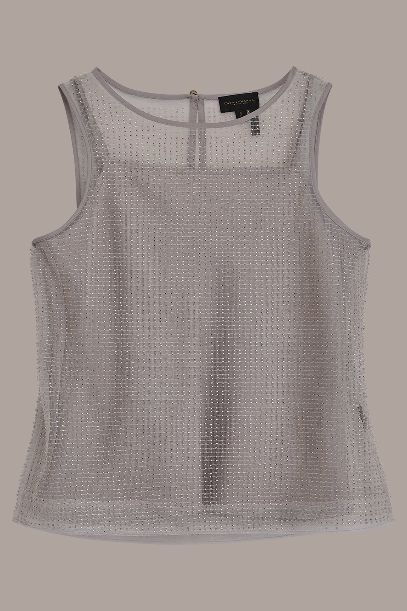Donna Karan | LAYERED BEADED SLEEVELESS BLOUSE