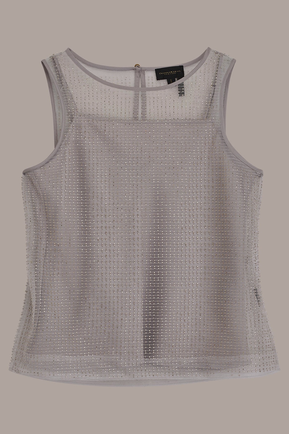 Donna Karan | LAYERED BEADED SLEEVELESS BLOUSE
