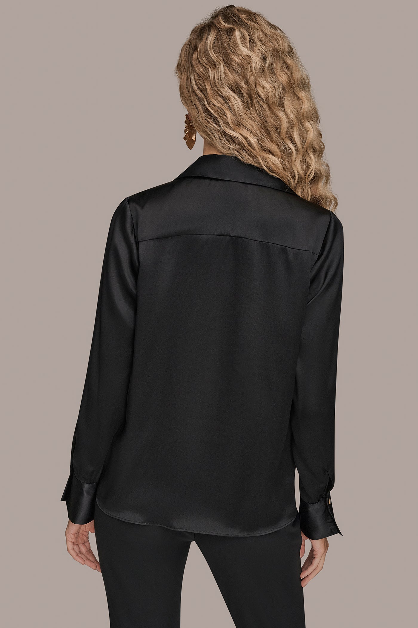 Donna Karan | STRETCH SILK-SATIN SHIRT
