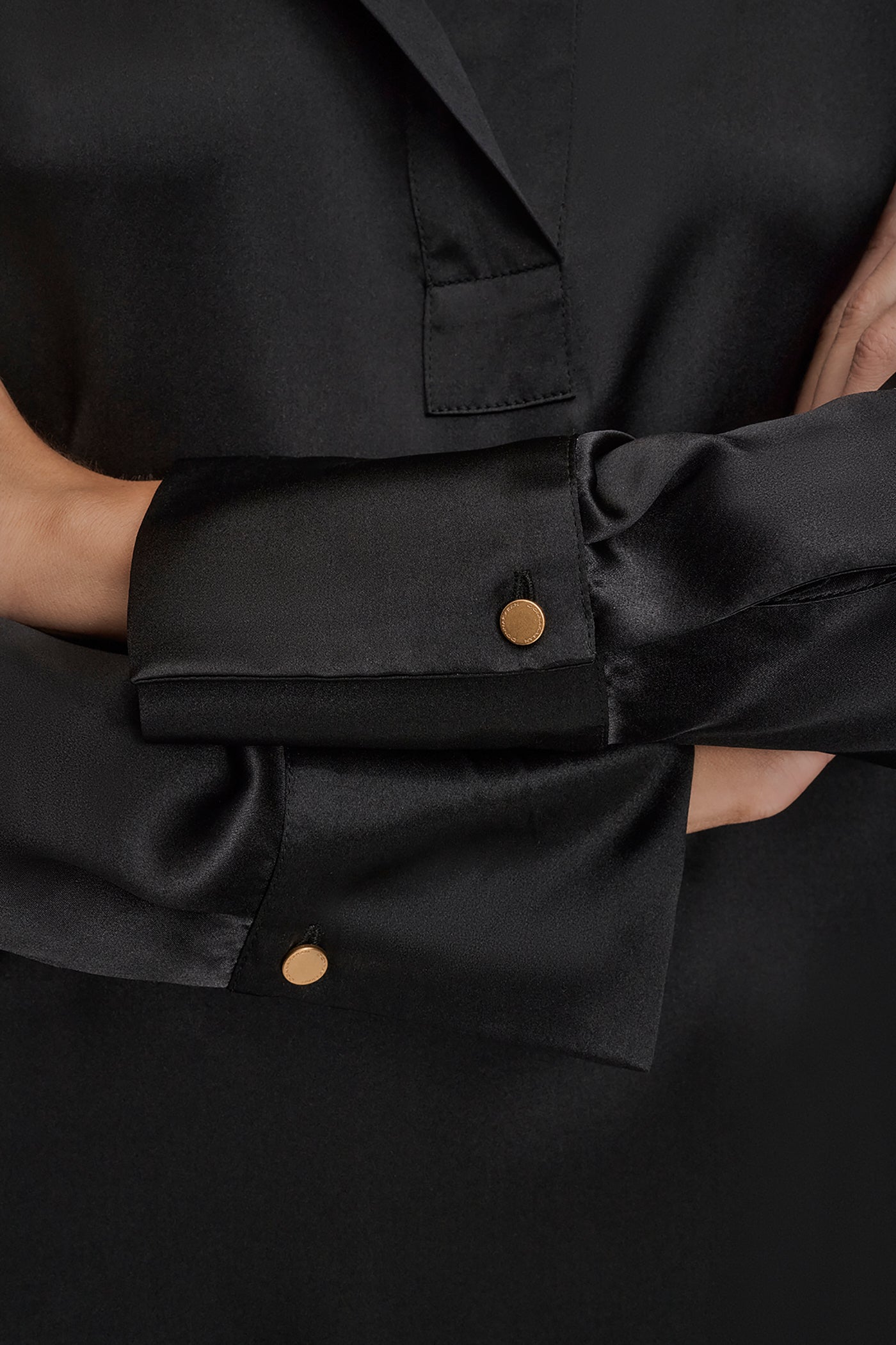 Donna Karan | STRETCH SILK-SATIN SHIRT