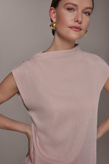 Donna Karan | SEQUIN ASYMMETRIC FUNNEL NECK SWEATER
