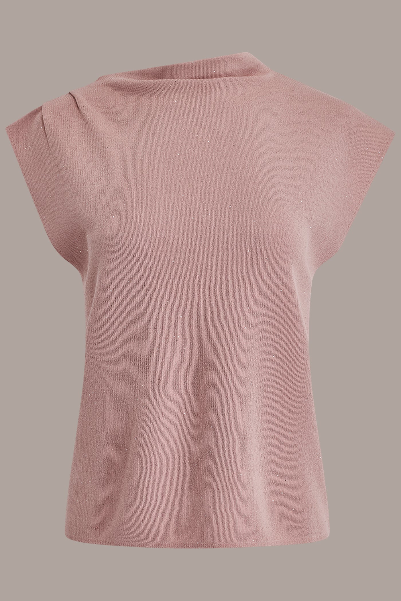 Donna Karan | SEQUIN ASYMMETRIC FUNNEL NECK SWEATER