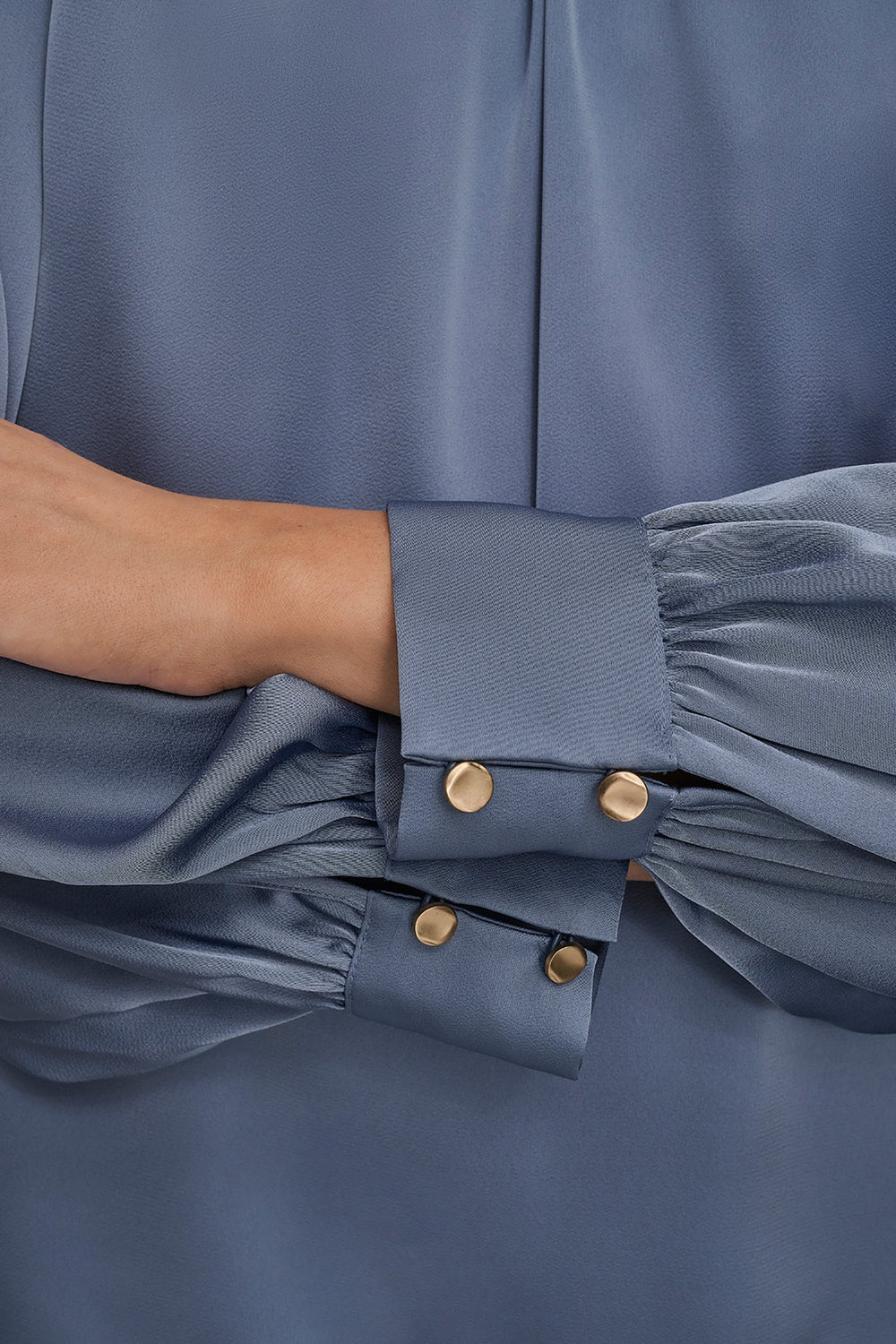 Donna Karan | BUTTON-NECK BLOUSE