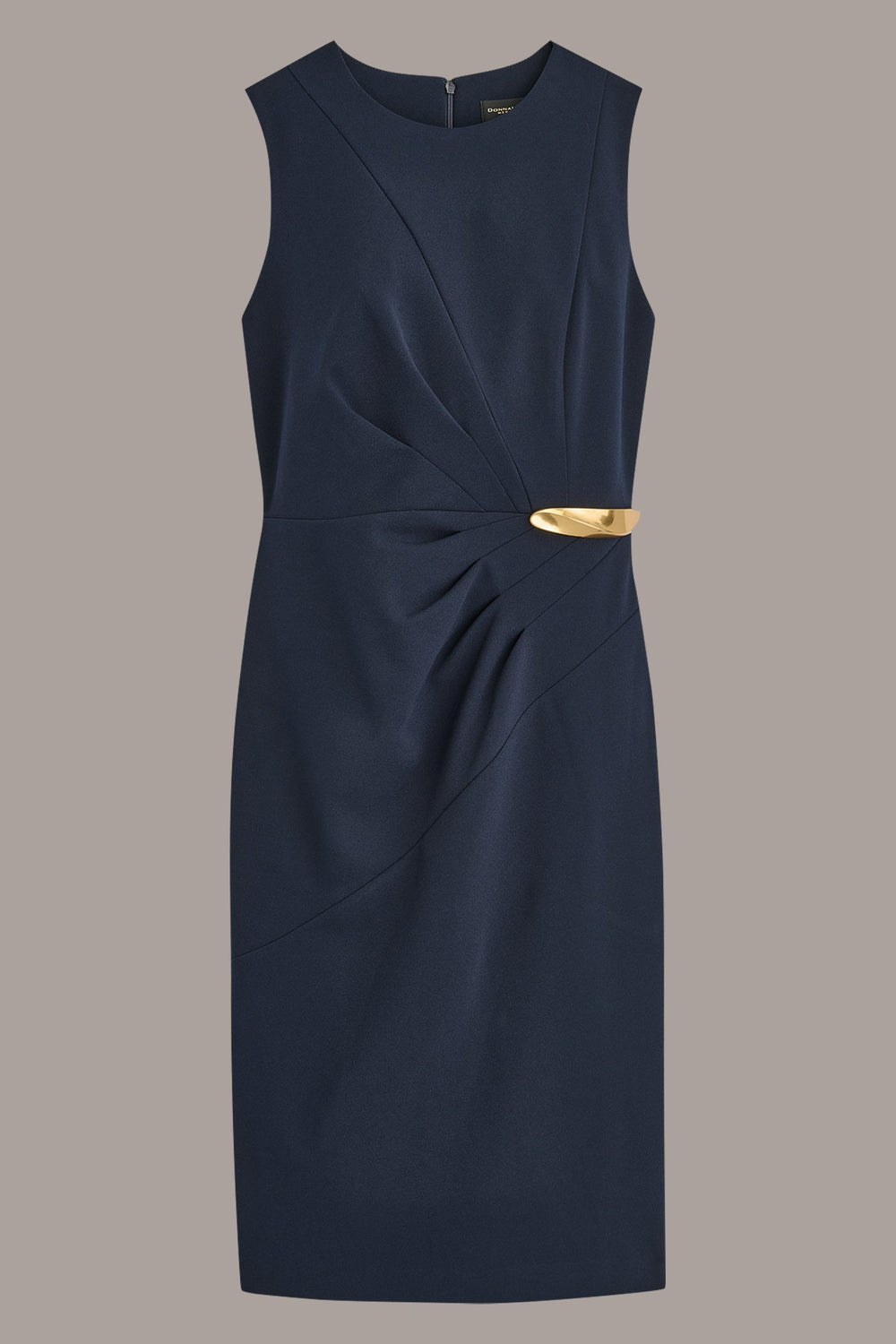 Donna Karan | SLEEVELESS PLEATED MIDI SHEATH DRESS