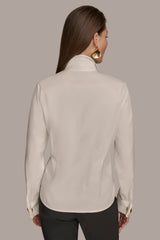 Donna Karan | BUTTON UP WITH CUFF HARDWARE TOP