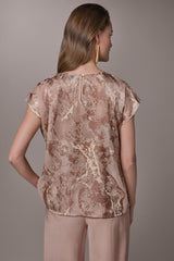 Donna Karan | METALLIC BURNOUT BLOUSE