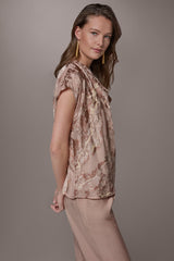 Donna Karan | METALLIC BURNOUT BLOUSE
