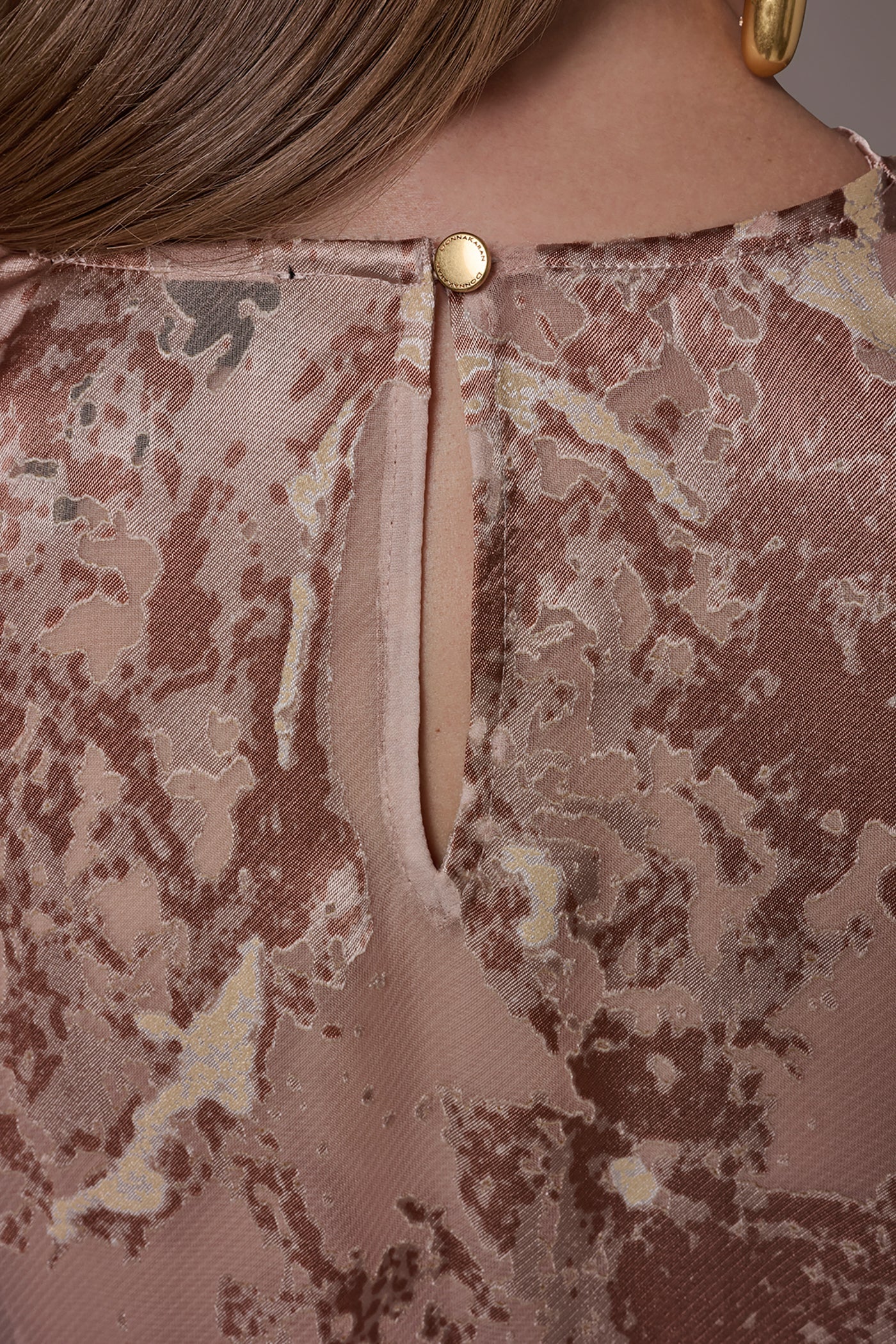 Donna Karan | METALLIC BURNOUT BLOUSE