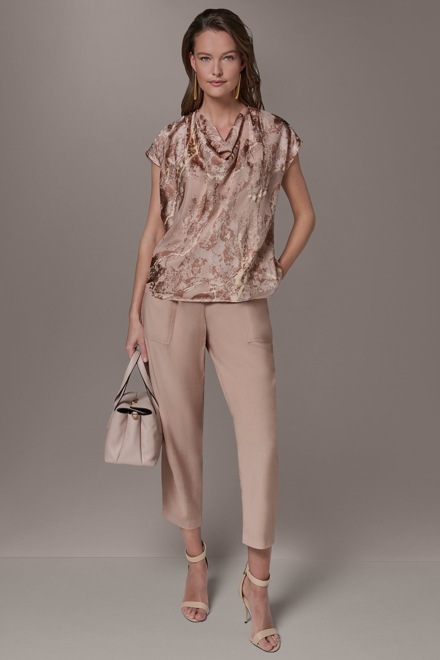Donna Karan | METALLIC BURNOUT BLOUSE