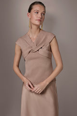 Donna Karan | METALLIC TWIST OFF THE SHOULDER SWEATER