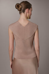 Donna Karan | METALLIC TWIST OFF THE SHOULDER SWEATER