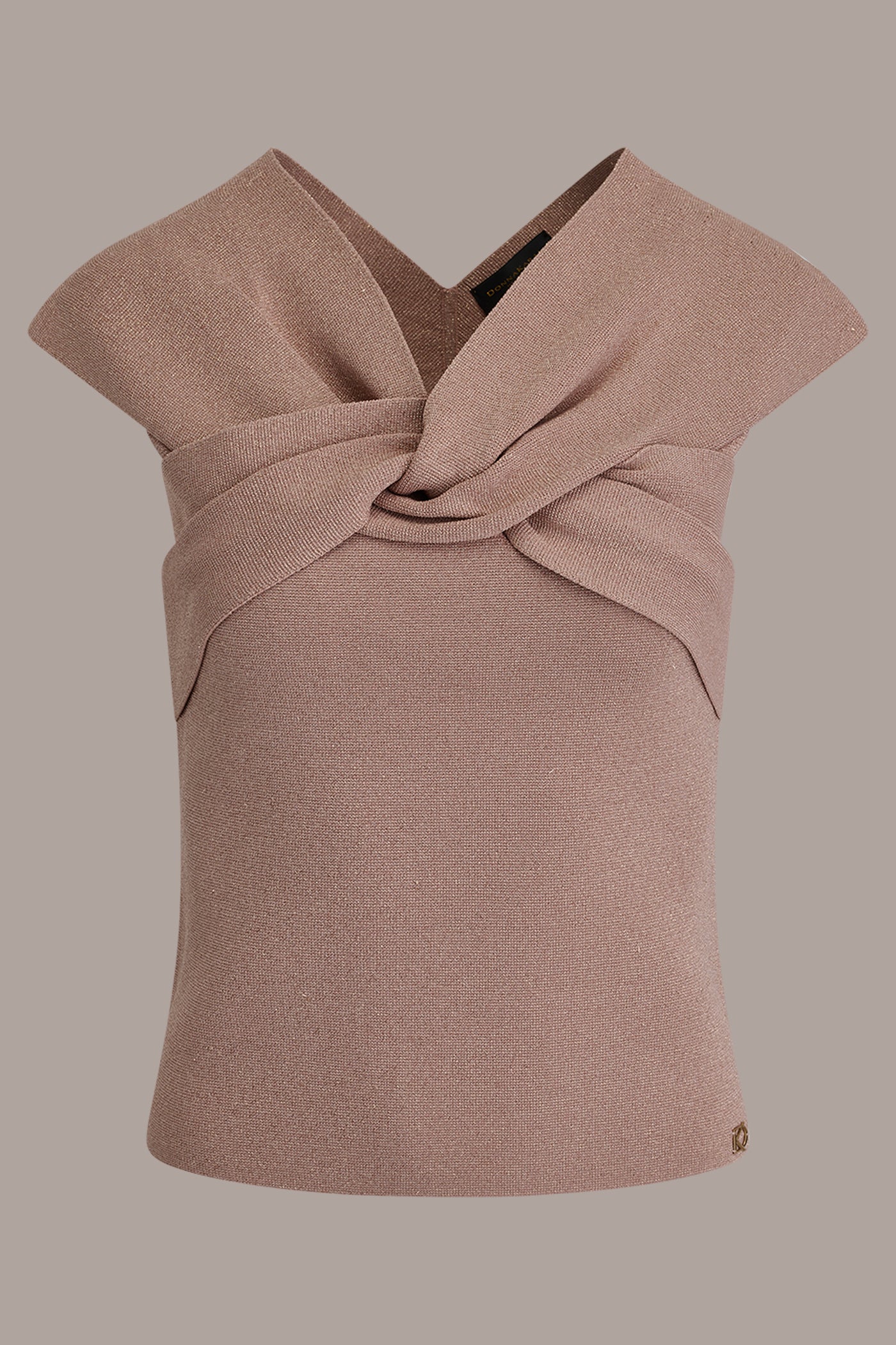 Donna Karan | METALLIC TWIST OFF THE SHOULDER SWEATER