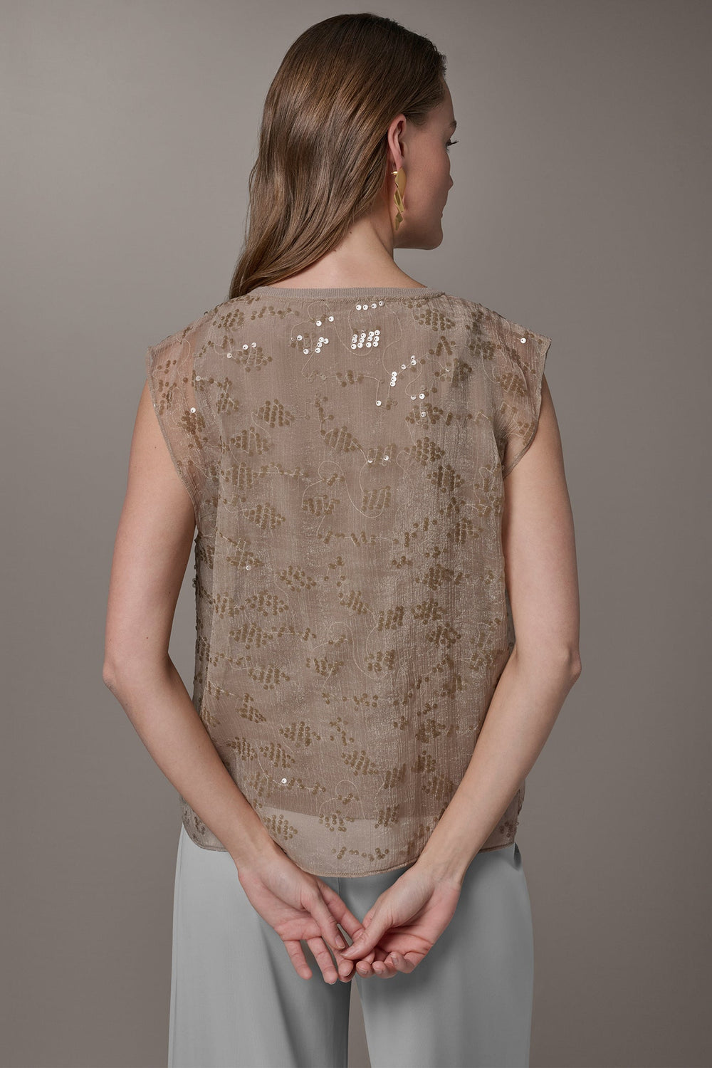 Donna Karan | LAYERED SEQUIN SWEATER