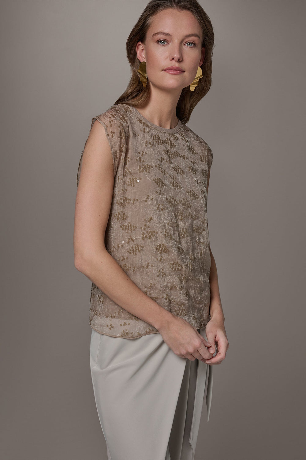 Donna Karan | LAYERED SEQUIN SWEATER