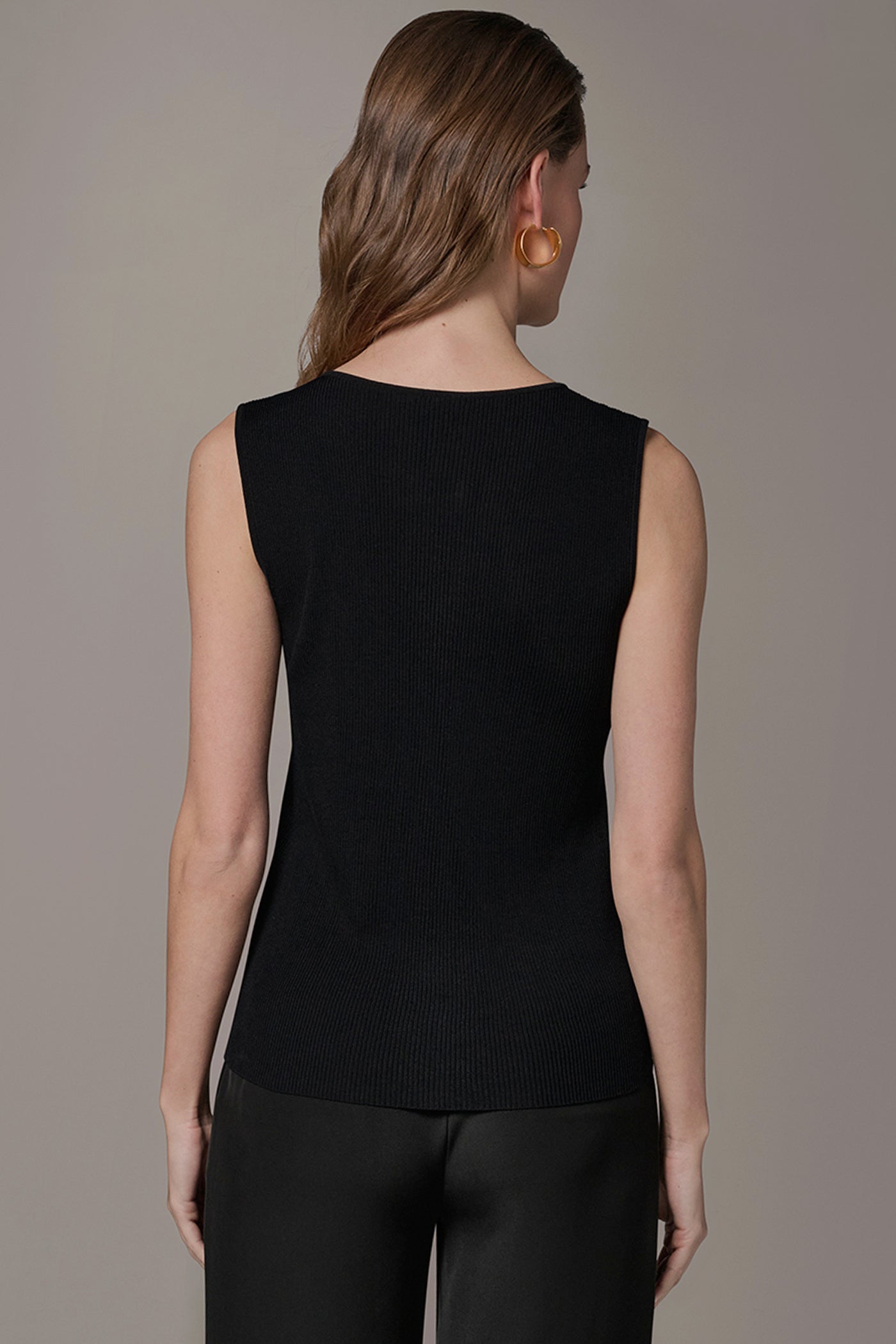 Donna Karan | KEYHOLE RIBBED SWEATER TANK