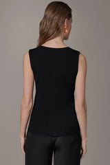 Donna Karan | KEYHOLE RIBBED SWEATER TANK