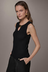Donna Karan | KEYHOLE RIBBED SWEATER TANK