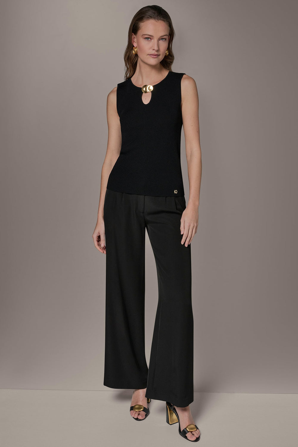 Donna Karan | KEYHOLE RIBBED SWEATER TANK
