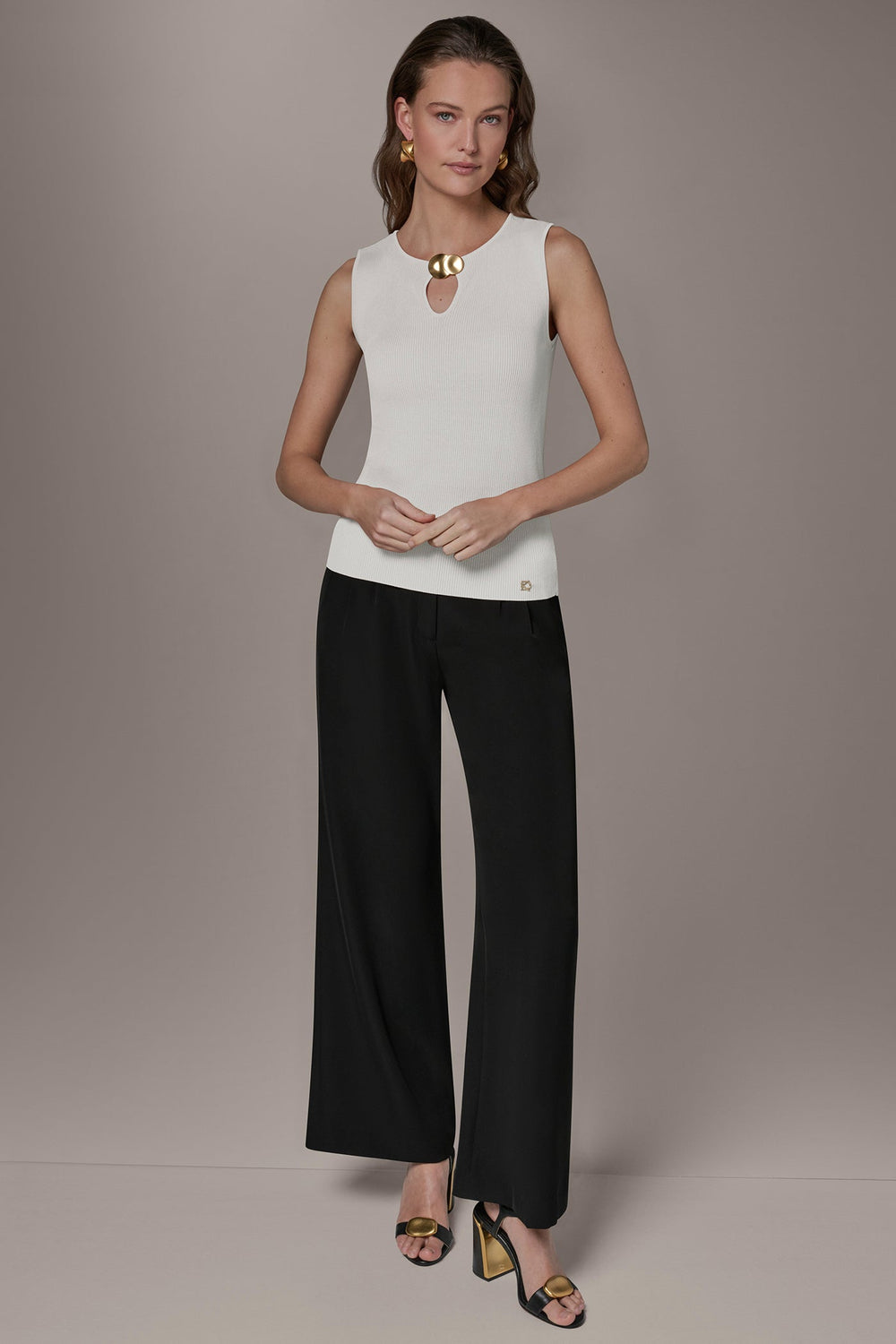 Donna Karan | KEYHOLE RIBBED SWEATER TANK