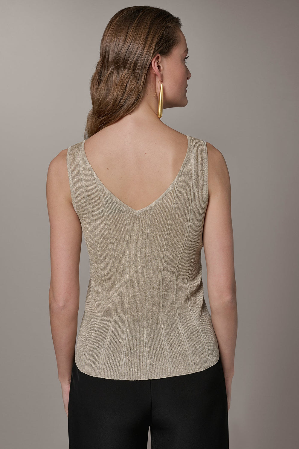 Donna Karan | METALLIC RIBBED SWEATER TANK