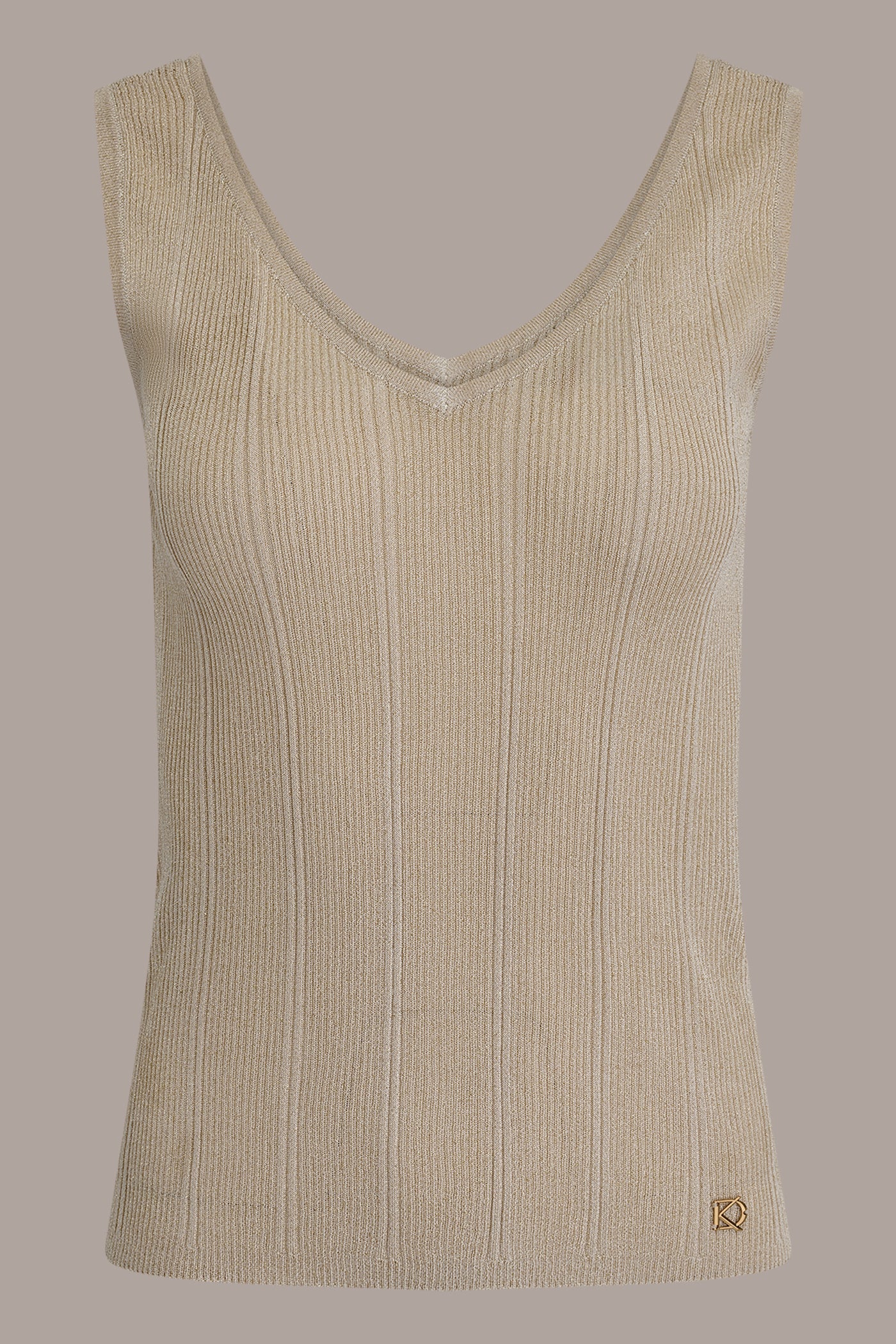 Donna Karan | METALLIC RIBBED SWEATER TANK
