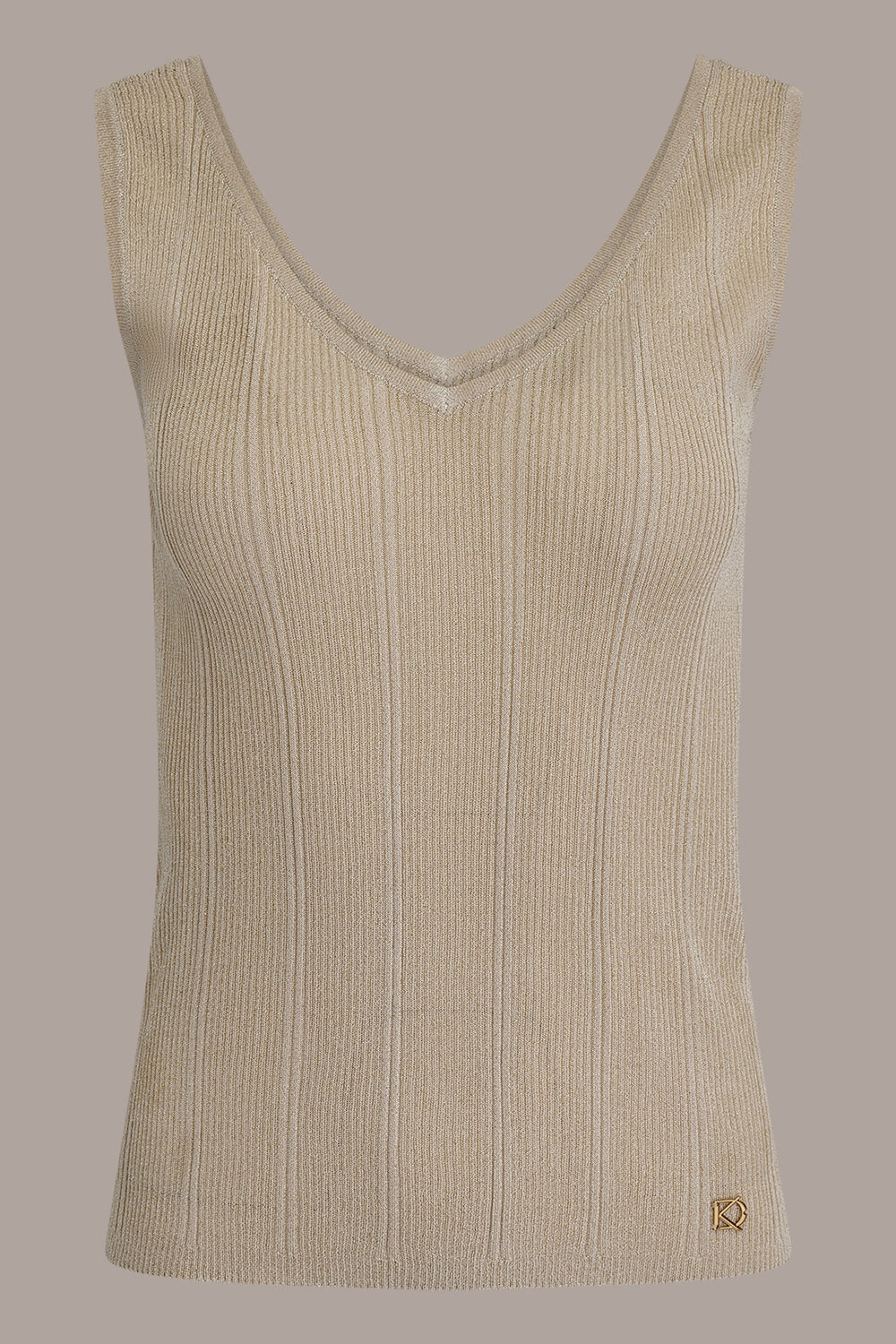 Donna Karan | METALLIC RIBBED SWEATER TANK