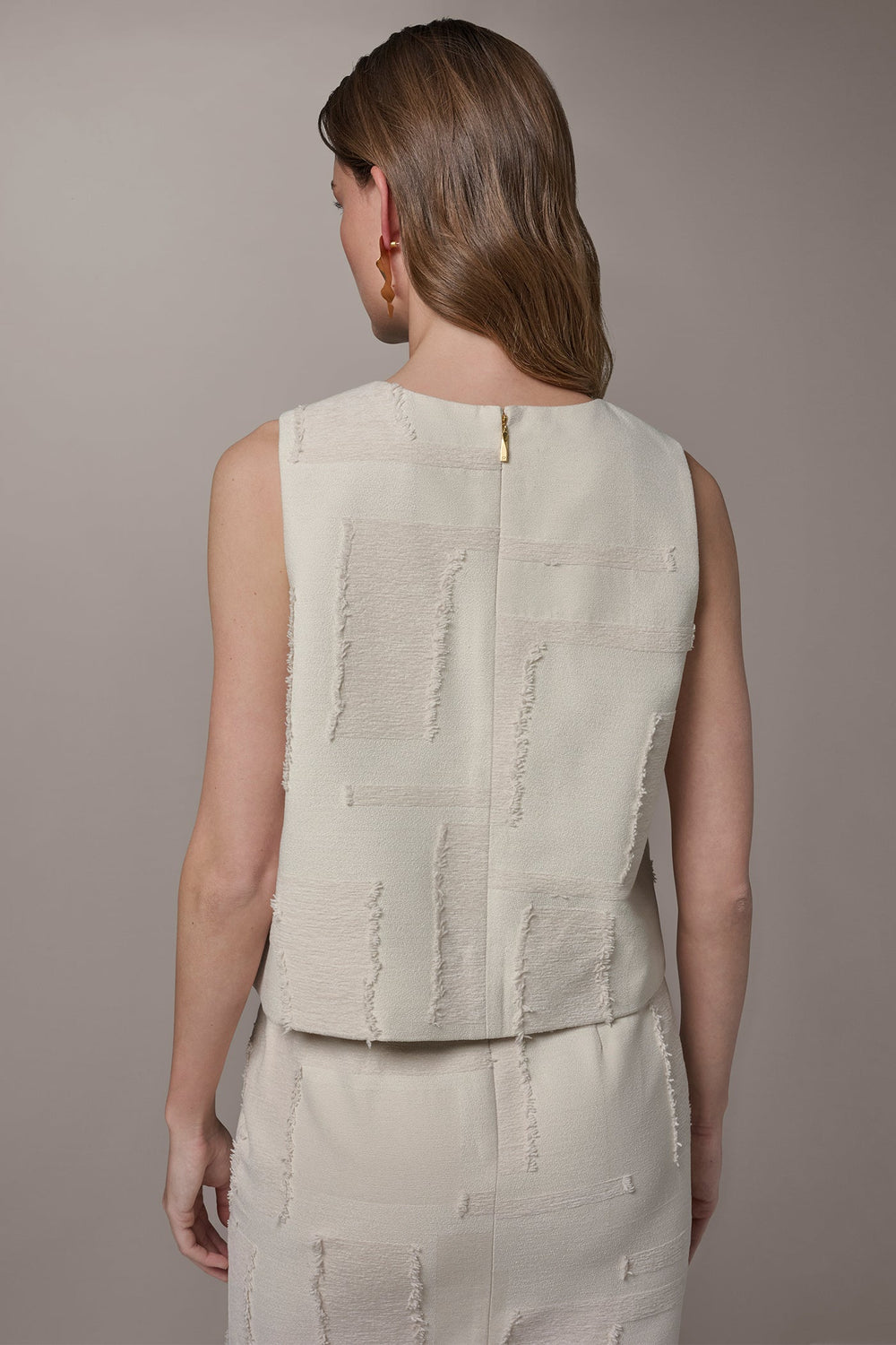 Donna Karan | JACQUARD CROPPED BLOUSE