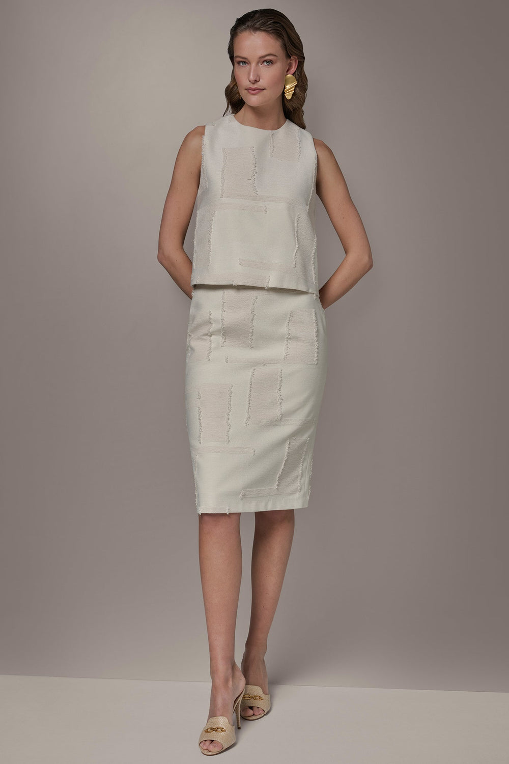 Donna Karan | JACQUARD CROPPED BLOUSE