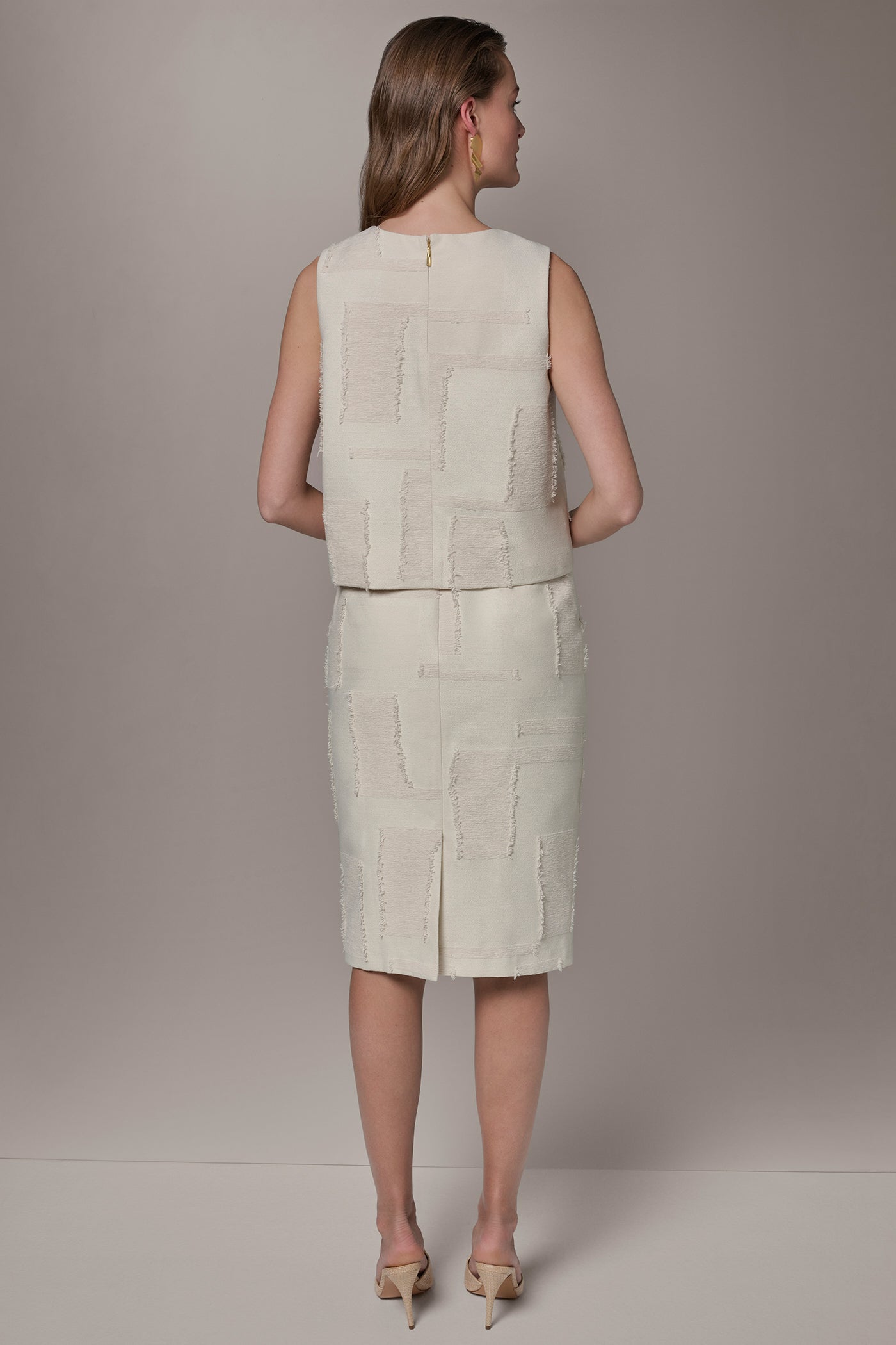 Donna Karan | JACQUARD CROPPED BLOUSE
