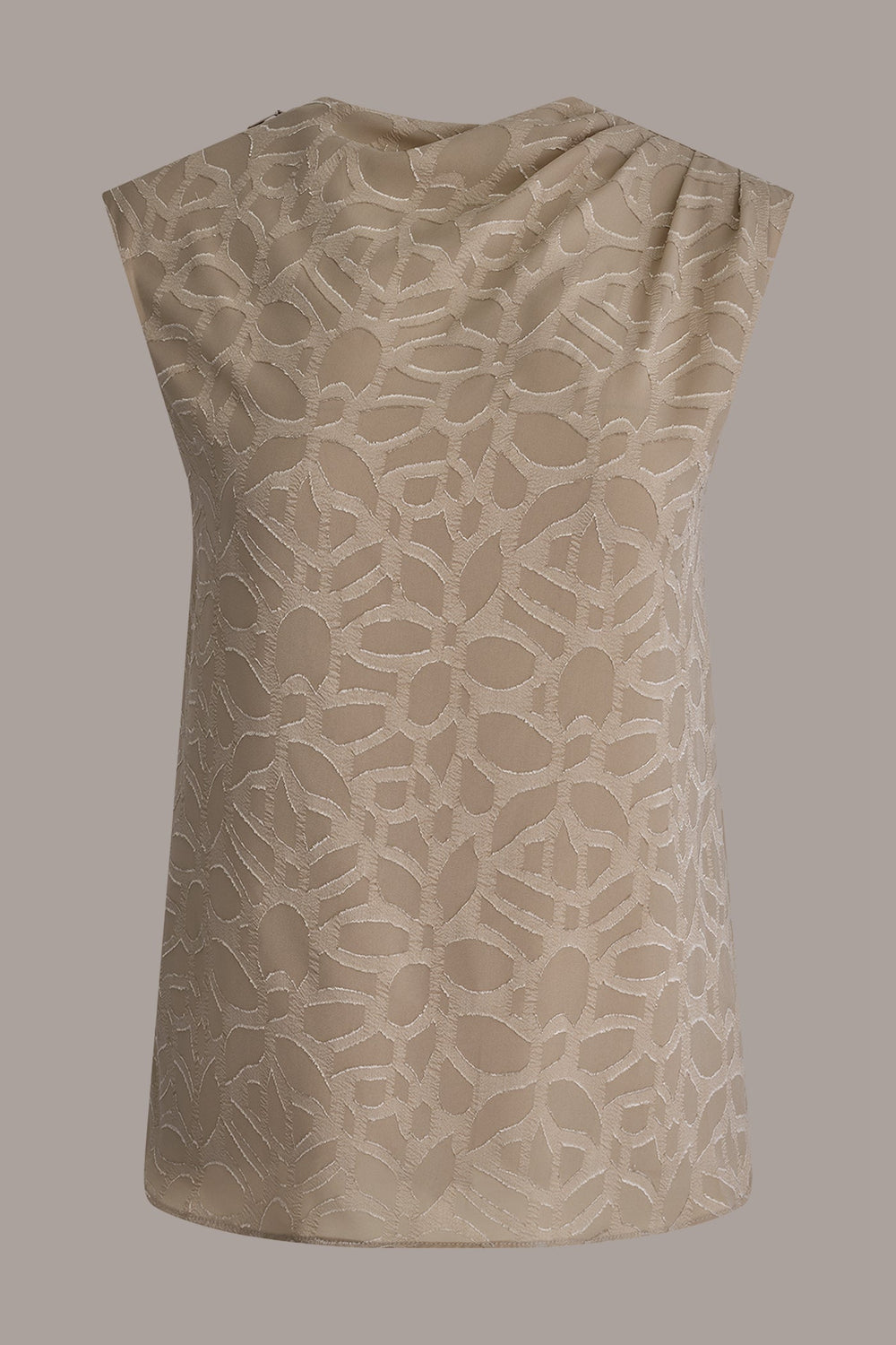 Donna Karan | JACQUARD HIGH MOCK NECK BLOUSE