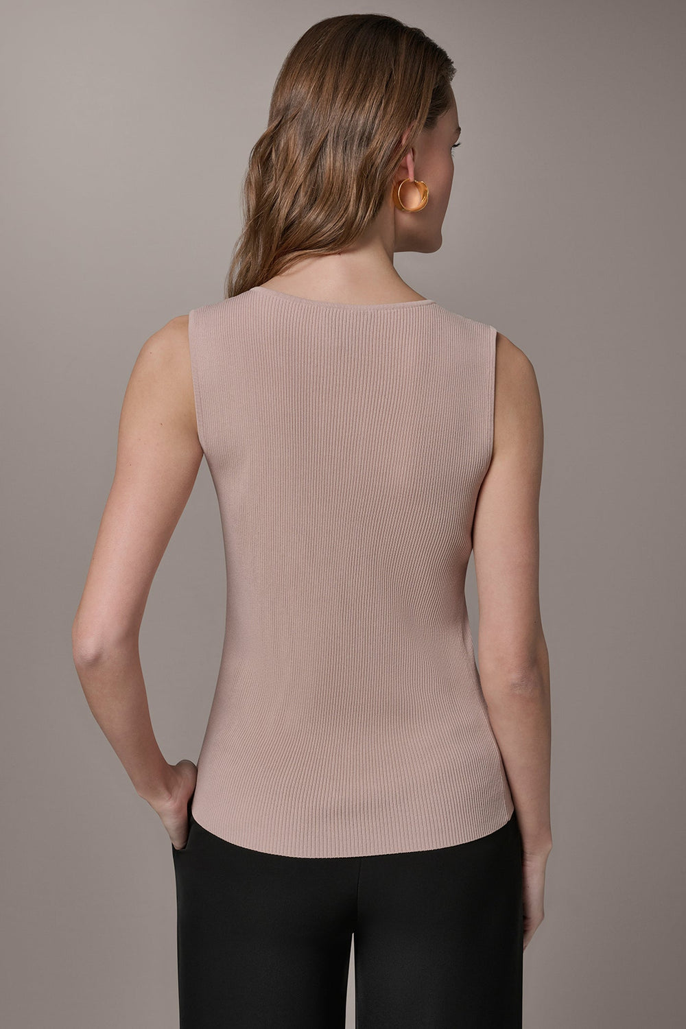 Donna Karan | KEYHOLE RIBBED SWEATER TANK