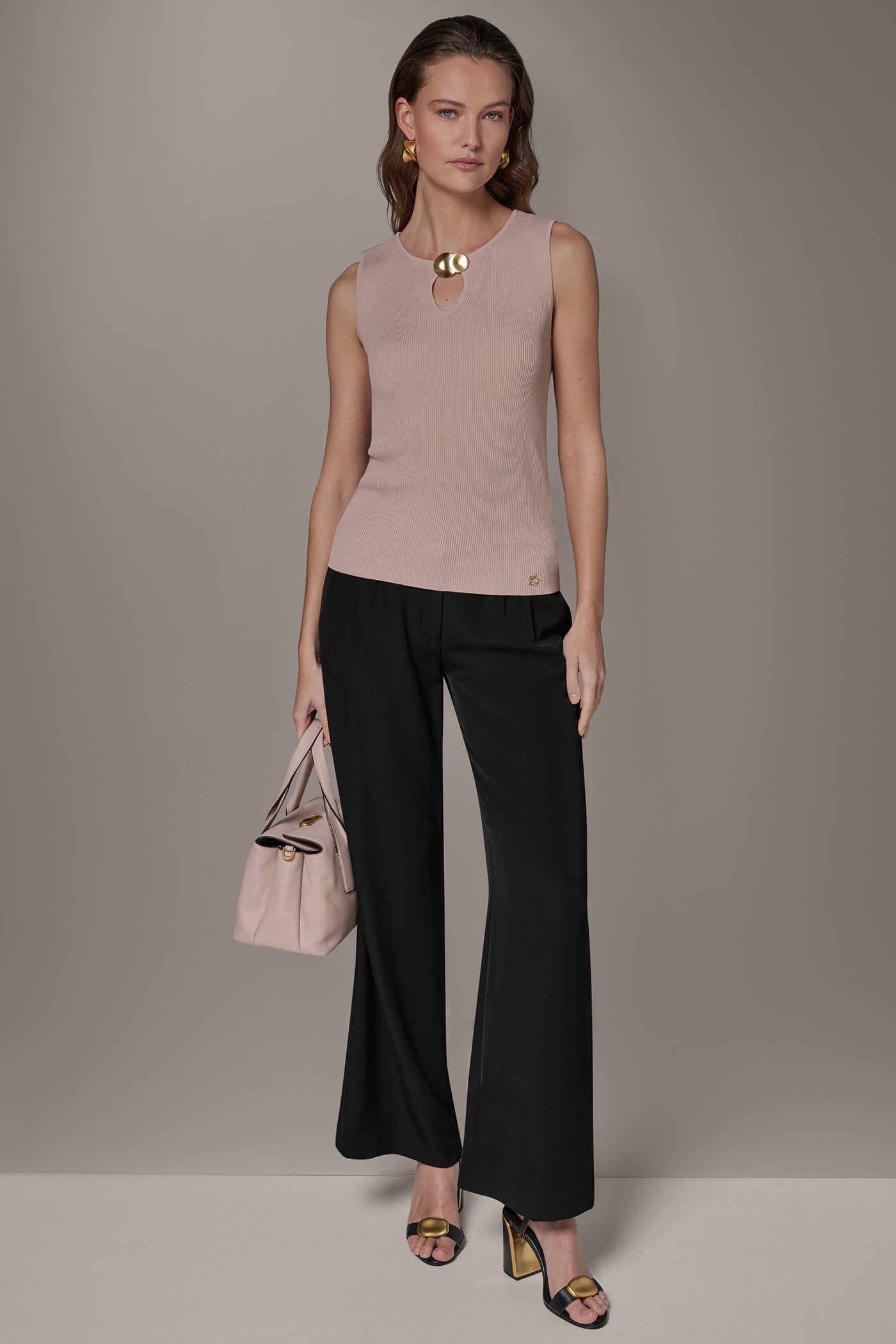 Donna Karan | KEYHOLE RIBBED SWEATER TANK