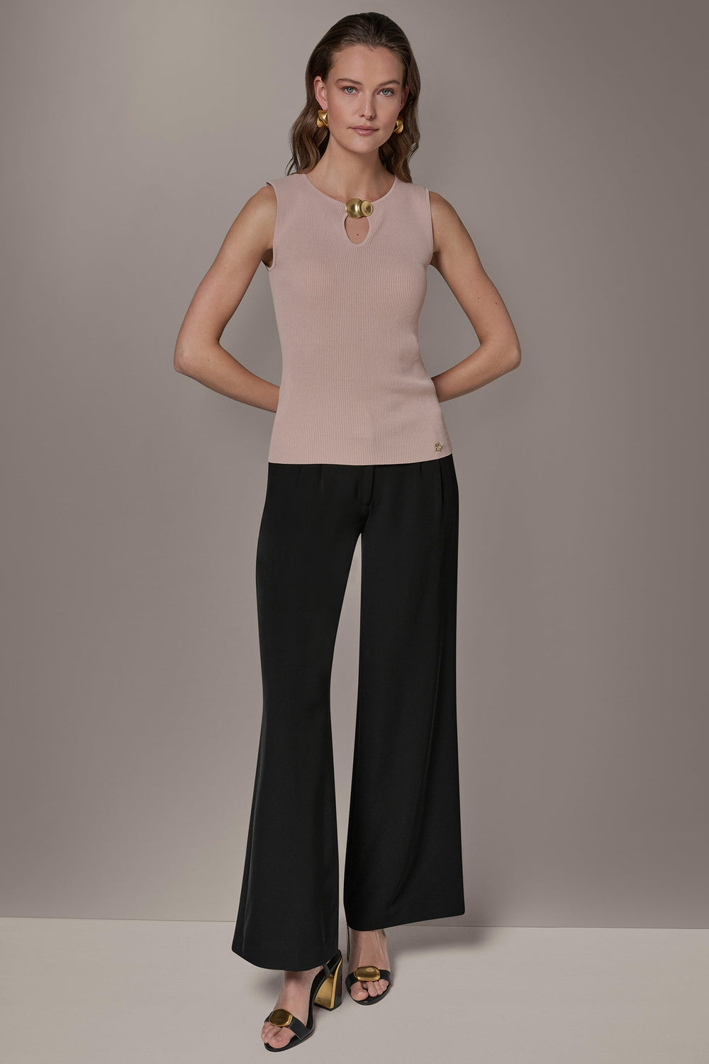 Donna Karan | KEYHOLE RIBBED SWEATER TANK