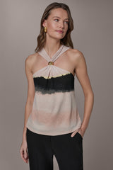 Donna Karan | PRINTED HALTER TOP