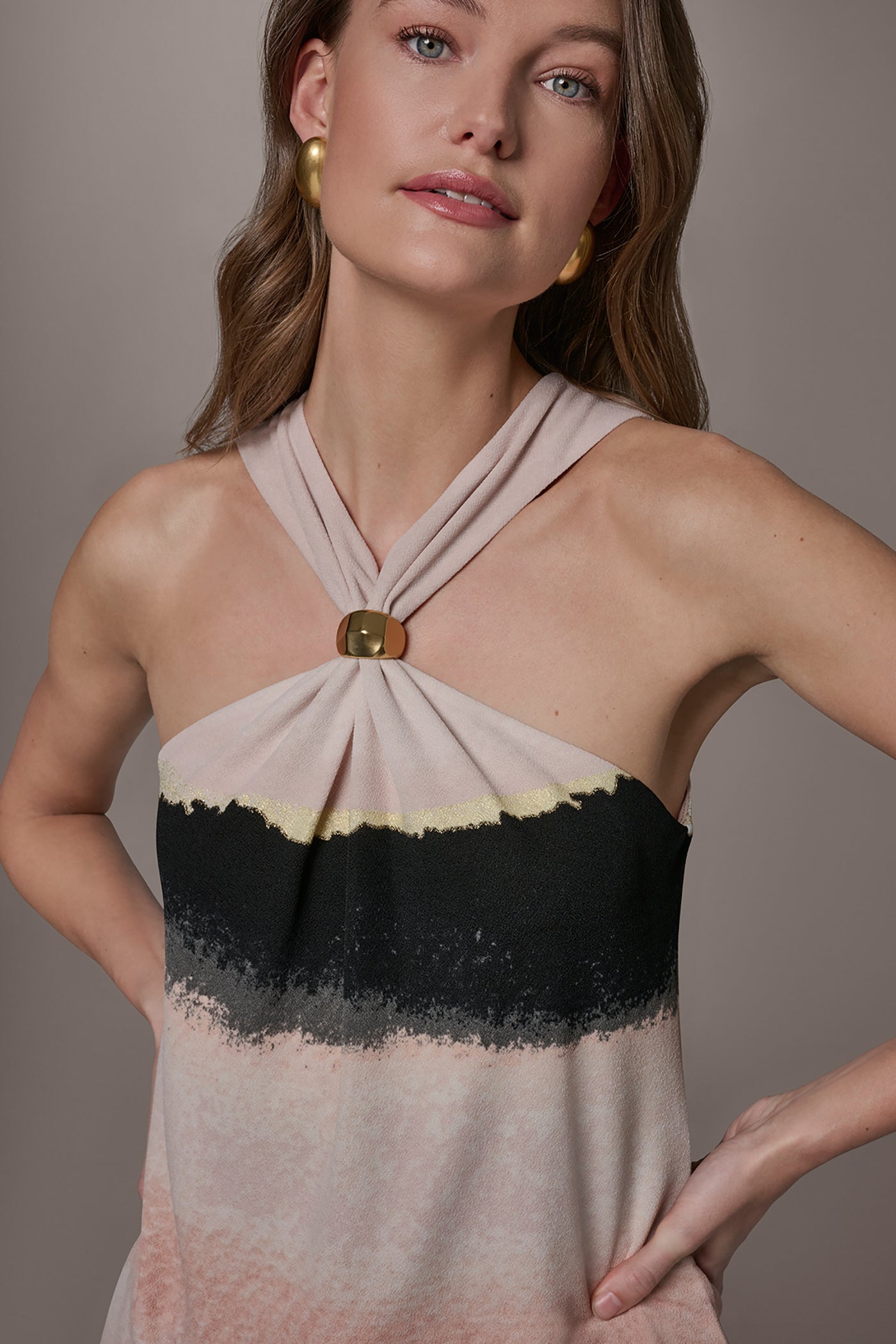 Donna Karan | PRINTED HALTER TOP