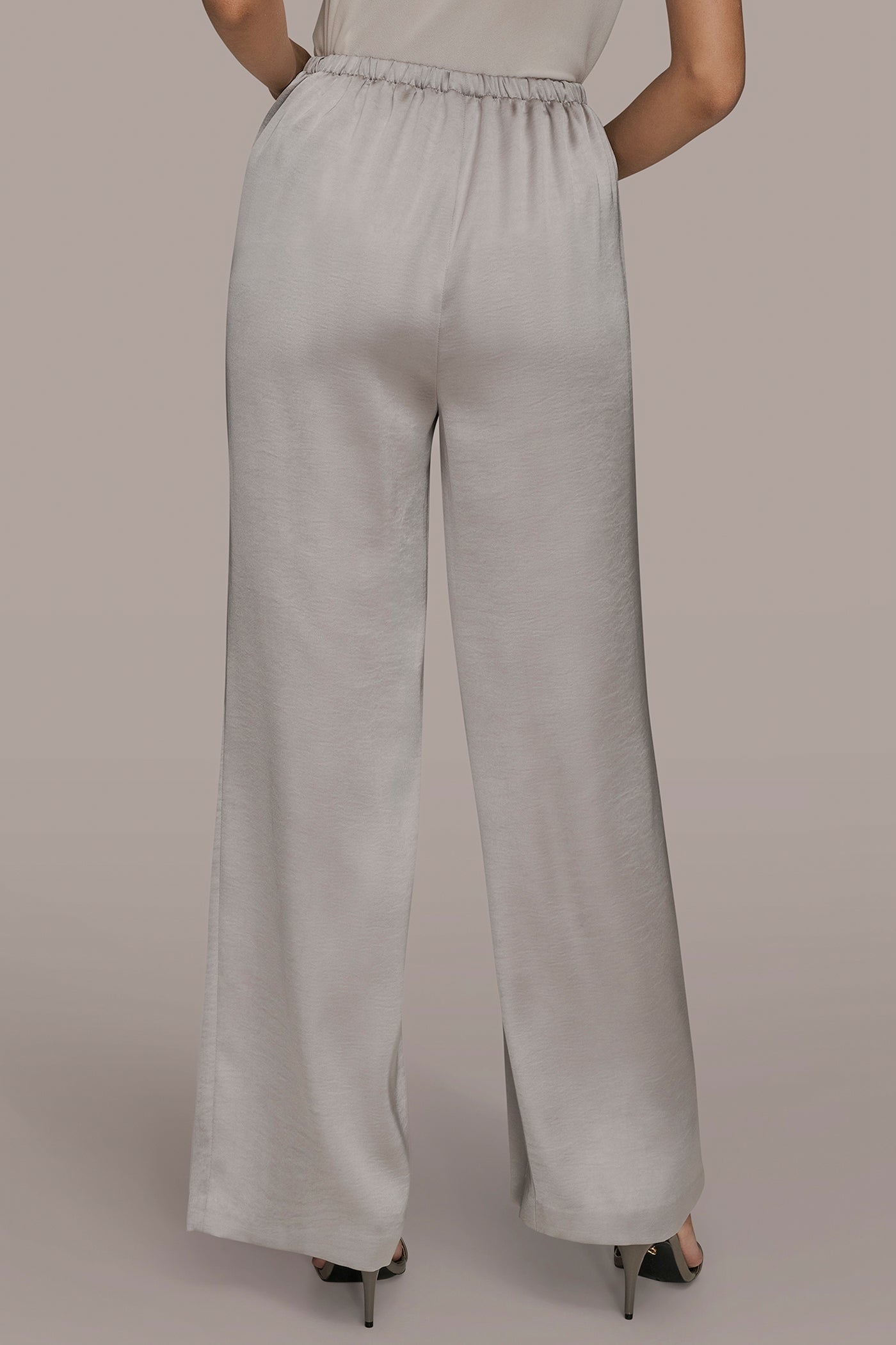 Donna Karan | EXTRA HIGH-RISE SATIN PULL-ON PANT